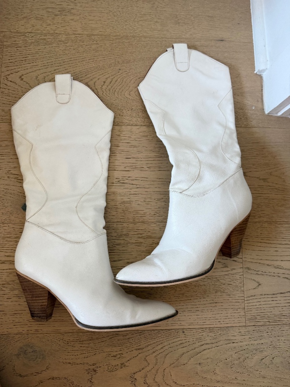 VICI x Billini Xylia White Western Calf Boots | Size 10
